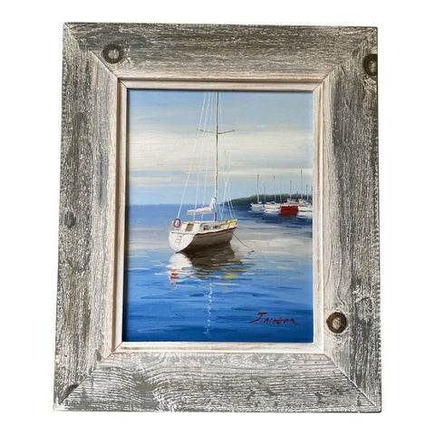 1970s Nautical Seascape Painting, Framed