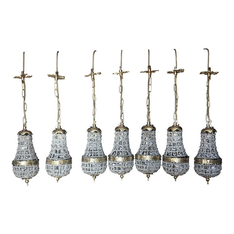 1970s Pendant Cluster Chandeliers - Set of 7 - FREE SHIPPING!