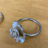 1970s Silver Floral Napkin Ring Holders - Set of 3 - FREE SHIPPING!
