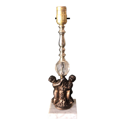 1970s Small Cherub Table Lamp on Marble - FREE SHIPPING!