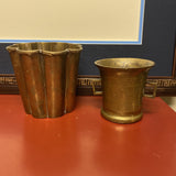 1970s Vintage Brass Planters - a Pair - FREE SHIPPING!