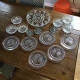 1970s Vintage Mixed Crystal Plates and Dishes - Set of 15 - FREE SHIPPING!
