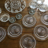 1970s Vintage Mixed Crystal Plates and Dishes - Set of 15 - FREE SHIPPING!