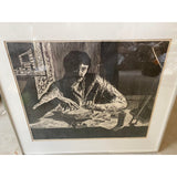 1971 "Self Portrait With Tools" Woodcut Print, Framed