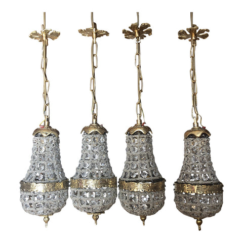1980s Collection of Miniature Pendant Chandeliers - Set of 4 - FREE SHIPPING!