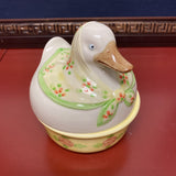 1980s Fitz and Floyd Ceramic Catchall With Lid - FREE SHIPPING!