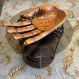 1980s Oversize Large Wooden Hands Bowls - a Pair - FREE SHIPPING!