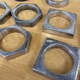 1980s Silver Geometric Napkin Ring Holders - Set of 11 - FREE SHIPPING!