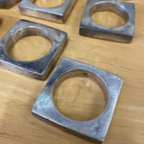 1980s Silver Geometric Napkin Ring Holders - Set of 11 - FREE SHIPPING!