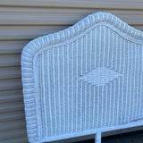 1980s White Wicker Twin Headboards - a Pair - FREE SHIPPING!