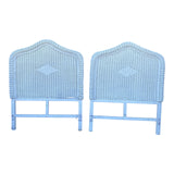 1980s White Wicker Twin Headboards - a Pair - FREE SHIPPING!