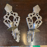 1990s Silver Acanthus Detail Candleholder Sconces - a Pair - FREE SHIPPING!