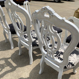 1990s White Wooden Scrolling Chairs - Set of 8 - FREE SHIPPING!