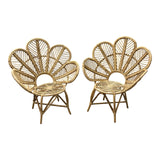 1990s Wicker Blossom Chairs - a Pair