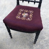 Antique Hand Embroidered Chair** - FREE SHIPPING!