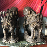 Antique Wooden Foo Dogs - a Pair - FREE SHIPPING!