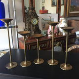 Art Deco Tapered Brass Candle Holders - Set of 5 - FREE SHIPPING!