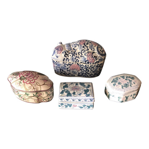 Asian Ceramic Box Collection - 4 Pieces - FREE SHIPPING!