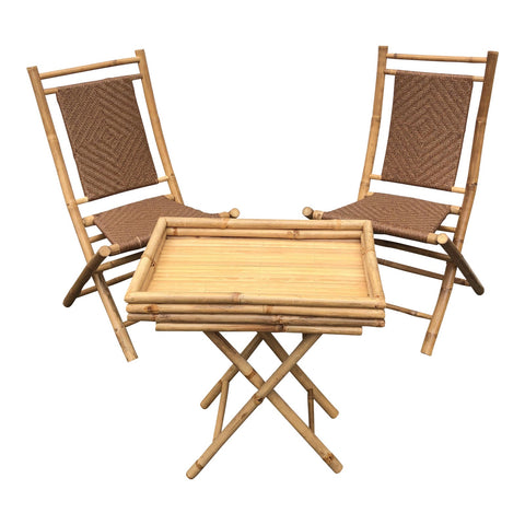Bamboo Tray Stand and Matching Chairs - FREE SHIPPING!