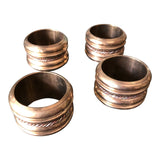 Brass Napkin Ring Holders with Rope Detail - Set of 4 - FREE SHIPPING!
