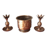 Brass Pineapple Trio of Planter and Candleholders - Set of 3 - FREE SHIPPING!