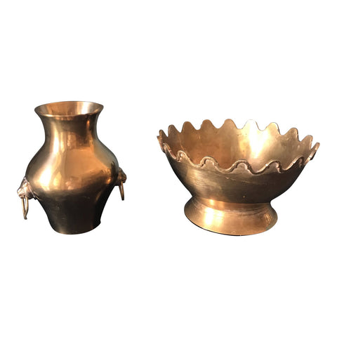 Brass Urn and Planter - a Pair - FREE SHIPPING!