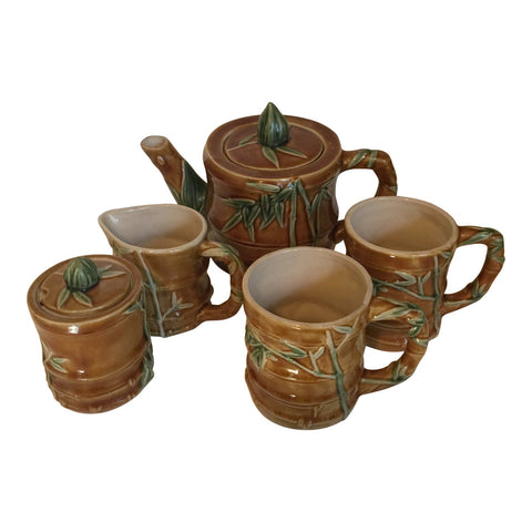 Ceramic Bamboo Coffee & Tea Set - Set of 5