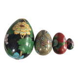 Chinese Chinoiserie Cloisonné Enamel Eggs - Set of 4 - FREE SHIPPING!