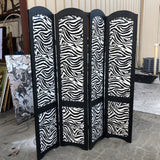 Chinese Zebra Leather Upholstered Folding Screen - FREE SHIPPING!