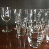 Collection of Thirteen "S" Monogrammed Glasses - Set of 13 - FREE SHIPPING!