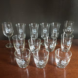 Collection of Thirteen "S" Monogrammed Glasses - Set of 13 - FREE SHIPPING!