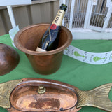 Copper and Brass Champagne Bucket With Oyster Fish Dish - Set of 2 - FREE SHIPPING!
