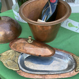 Copper and Brass Champagne Bucket With Oyster Fish Dish - Set of 2 - FREE SHIPPING!