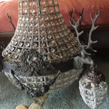 Dark Bronze Deer Stag Chandeliers - a Pair