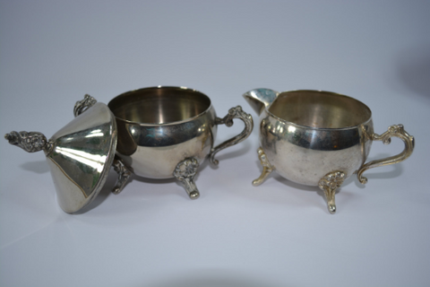Silver Plated Sugar and Creamer - Set of 2 - FREE SHIPPING!