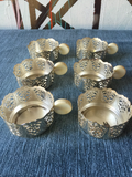 Silver Plated Tea Cup Holders with Bakelite Handle - FREE SHIPPING!