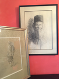 Framed Charcoal Sketches - a Pair - FREE SHIPPING!