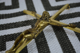 Mid Century Minimalist Brass Crosses - a pair - FREE SHIPPING