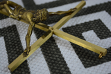 Mid Century Minimalist Brass Crosses - a pair - FREE SHIPPING