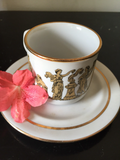 Kautechniki Greece 24 kt Gold Painted Cup and Saucer - FREE SHIPPING!