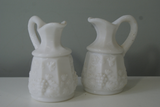 Small Milk Glass Creamers / Syrup / Vases - a Pair - FREE SHIPPING!