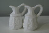 Small Milk Glass Creamers / Syrup / Vases - a Pair - FREE SHIPPING!