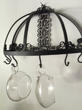 Hand Forged Salterini Style Tea Cup Holder. Wall hanger - FREE SHIPPING!
