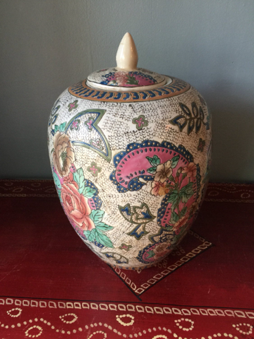 Chinoserie Vase with Lid
