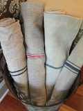 Rustic Farmhouse Flax Bags or Table Runner - Set of 4