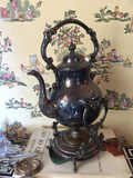 Footed Silver Teapot w Warming Dish