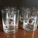 G Monogrammed Rock Glasses - Set of 6 - FREE SHIPPING!