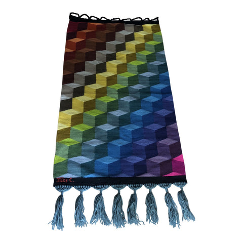 Geometric Multicolored Handwoven Tapestry Art -  FREE SHIPPING!