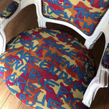 Multi-colored Graffiti White Bergere Chair** - FREE SHIPPING!