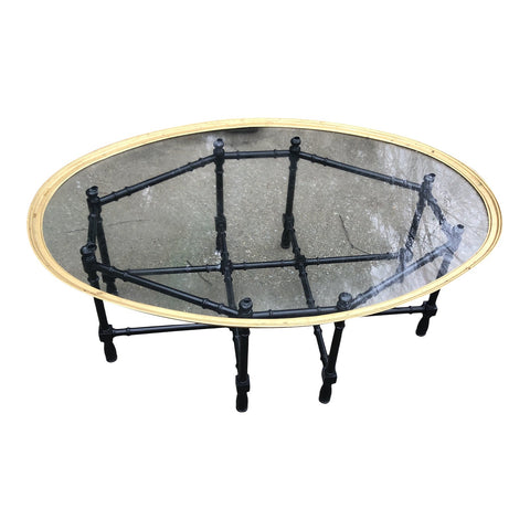 Hollywood Regency Asian Brass Bamboo Table - FREE SHIPPING!